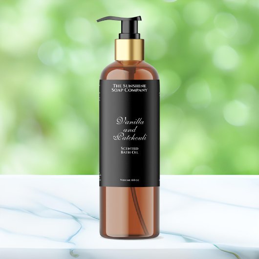 Etikett für schwarze, wasserdichte Kosmetikflasche