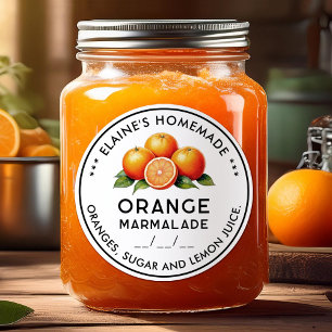 Etikett für selbstgemachte Orangenmarmelade zum Ei Runder Aufkleber