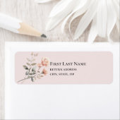 Etikett für Soft Peach-Hochzeitrücksendeadresse (Insitu)