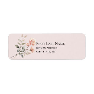 Etikett für Soft Peach-Hochzeitrücksendeadresse