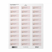 Etikett für Soft Peach-Hochzeitrücksendeadresse (Vorne)