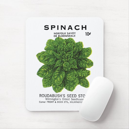 Etikett für Spinat-Saatgut Mousepad (Mit Mouse)