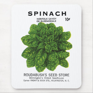 Etikett für Spinat-Saatgut Mousepad