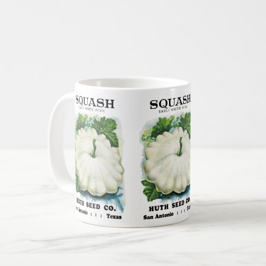 Etikett für Squash-Saatgut Kaffeetasse (Vorderseite Links)