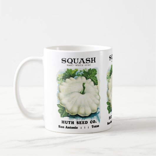 Etikett für Squash-Saatgut Kaffeetasse (Links)