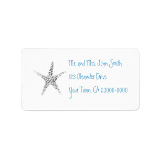 Etikett für Starfish (B&W) Adressaufkleber