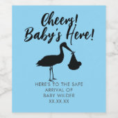 Etikett für Stork und Baby Cheers Blaue Weine (Einzelnes Label)