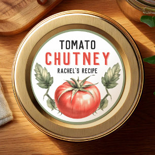Etikett für Tomaten-Chutney-Einmachgläser im Vinta Runder Aufkleber