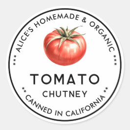 Etikett für Tomatenkonserven Runder Aufkleber
