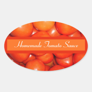 Etikett für Tomatensauce/Würfel Ovaler Aufkleber
