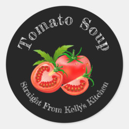 Etikett für Tomatensuppen-Geschäft für Heimkonserv Runder Aufkleber
