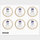 Etikett für Traubenmost oder Jelly Canning Jar Runder Aufkleber (Blatt)