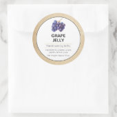 Etikett für Traubenmost oder Jelly Canning Jar Runder Aufkleber (Tasche)