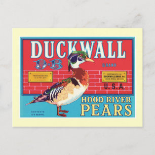 Etikett für Vintage Birnen Postkarte