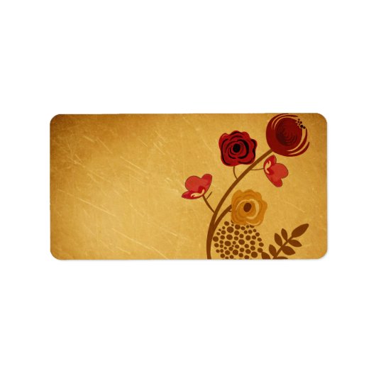 Etikett für Vintage Blume Adressaufkleber (Vorne)