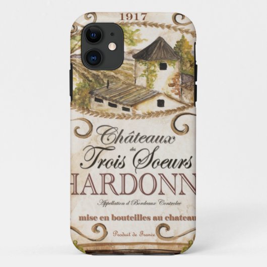 Etikett für Vintage-Chardonnay Case-Mate iPhone Hülle (Rückseite)