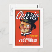 Etikett für Vintage Gemüse Postkarte (Vorne/Hinten)