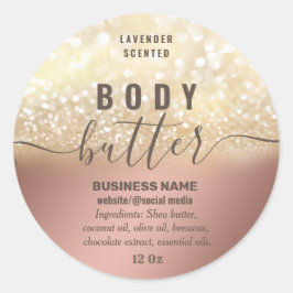Etikett für Vintage Goldglittenbutter Runder Aufkleber