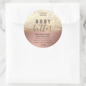 Etikett für Vintage Goldglittenbutter Runder Aufkleber (Tasche)