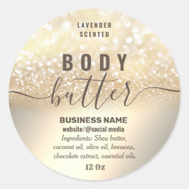 Etikett für Vintage Goldglittenbutter Runder Aufkleber