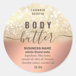 Etikett für Vintage Goldglittenbutter Runder Aufkleber