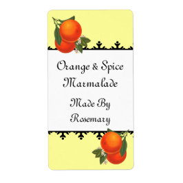 Etikett für Vintage Orangen, Backen, Konservieren 