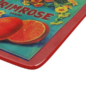 Etikett für Vintage Orangen Schneidebrett (Ecke)