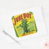 Etikett für Vintage Pickeln Quadratischer Aufkleber (Umschlag)