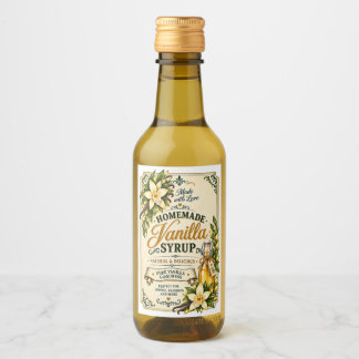 Etikett für Vintage selbstgemachte Vanillesirupfla