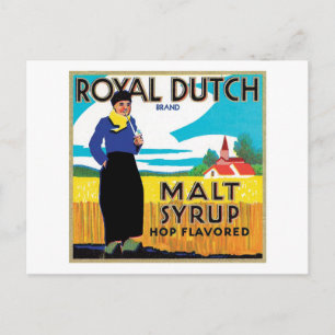 Etikett für Vintage Sirup-Lebensmittel Postkarte