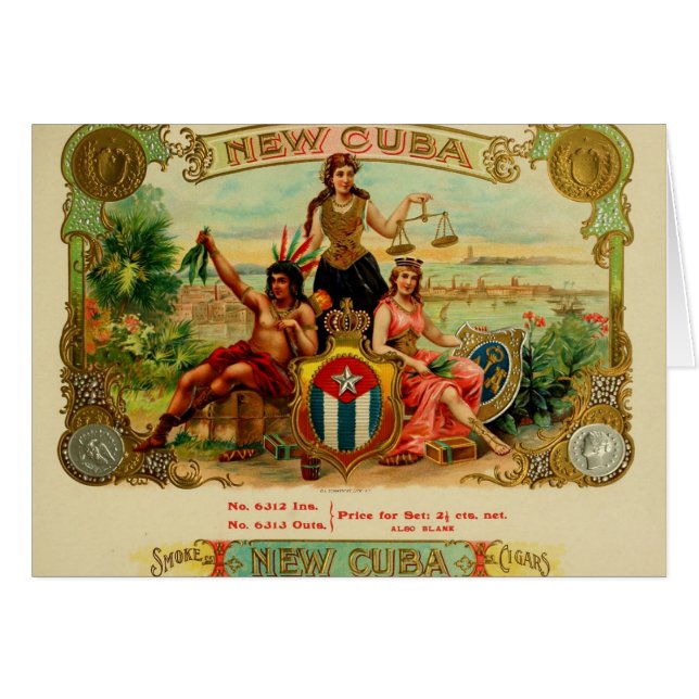 Etikett für Vintage Zigarrenboxen (Vorderseite (Horizontal))