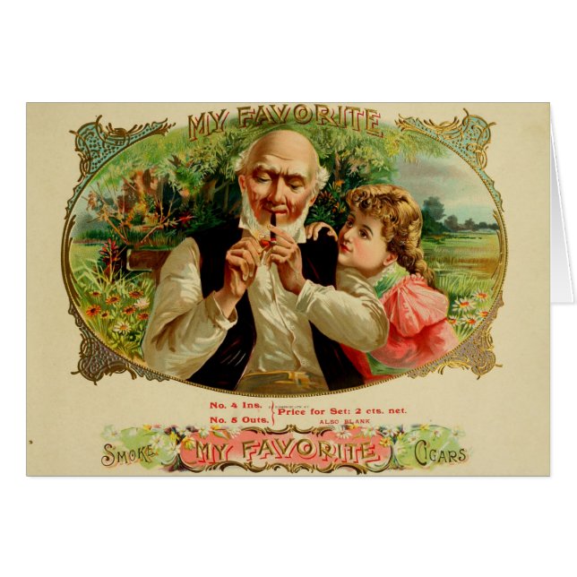 Etikett für Vintage Zigarrenboxen (Vorderseite (Horizontal))