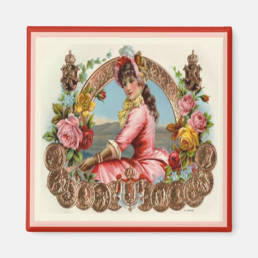 Etikett für Vintage Zigarrenboxen Magnet (Vorne)