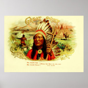 Etikett für Vintage Zigarrenboxen Poster