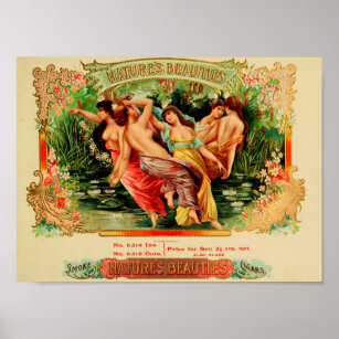 Etikett für Vintage Zigarrenboxen Poster