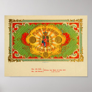 Etikett für Vintage Zigarrenboxen Poster