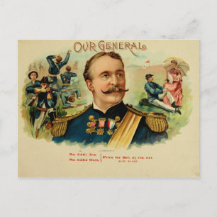 Etikett für Vintage Zigarrenboxen Postkarte