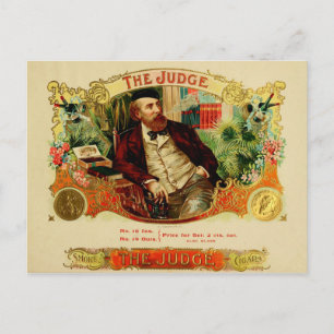 Etikett für Vintage Zigarrenboxen Postkarte
