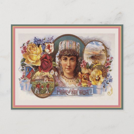 Etikett für Vintage Zigarrenboxen Postkarte (Vorderseite)
