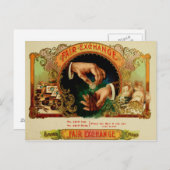 Etikett für Vintage Zigarrenboxen Postkarte (Vorne/Hinten)