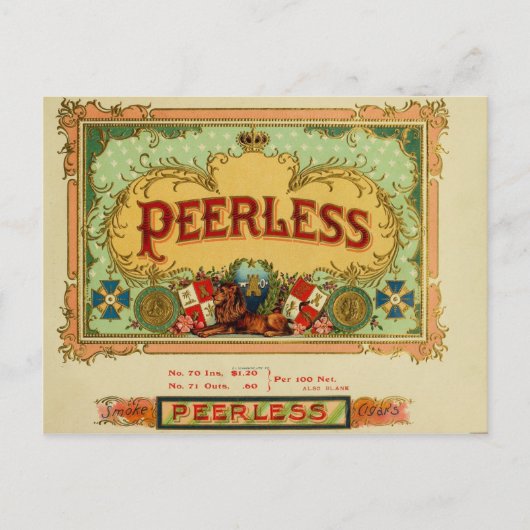 Etikett für Vintage Zigarrenboxen Postkarte (Vorderseite)