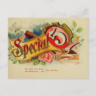 Etikett für Vintage Zigarrenboxen Postkarte