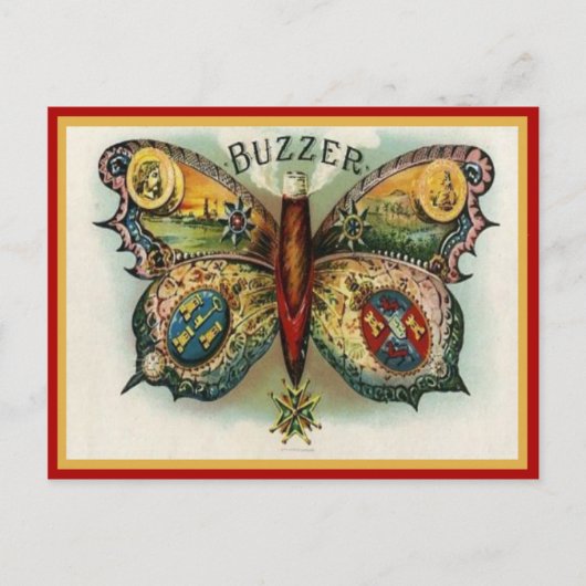 Etikett für Vintage Zigarrenboxen Postkarte (Vorderseite)