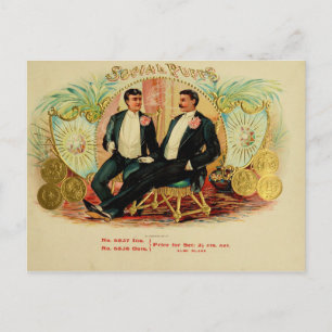 Etikett für Vintage Zigarrenboxen Postkarte