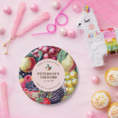 Etikett für Vintages botanisches Obst und Bauer Pappteller (Party)