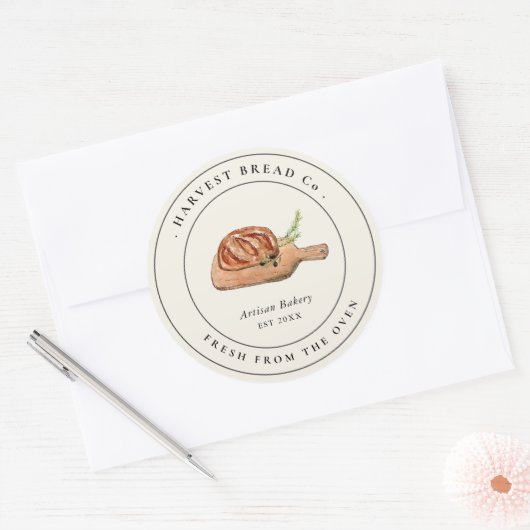 Etikett für Vintages Brot Runder Aufkleber (Umschlag)