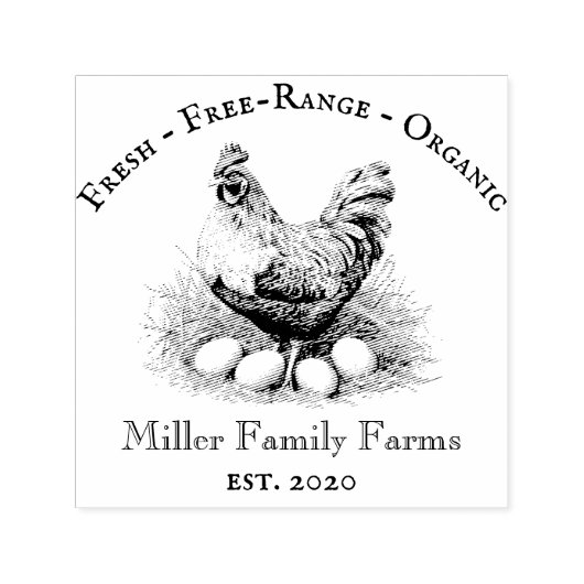 Etikett für Vintages Hühnereier Permastempel (Design)