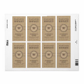 Etikett für Vintages Leinen rustikales Bienenhonig (Vorne)