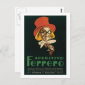 Etikett für Vintages Weinholz Postkarte (Vorne/Hinten)