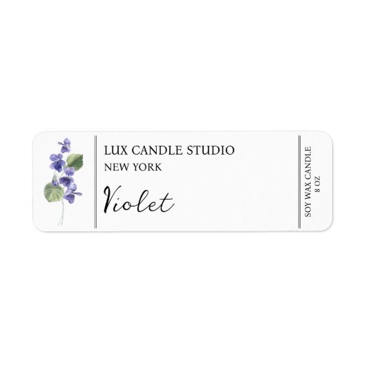 Etikett für violette Kerze (Vorne)